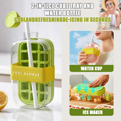 2-in-1 Ice Cube Tray Water Bottle